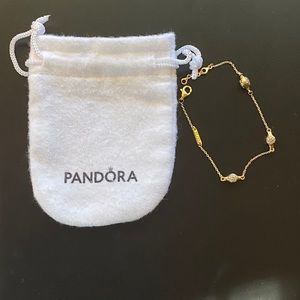 Authentic Pandora Love Pods yellow gold bracelet